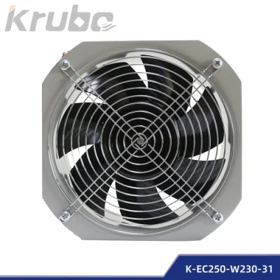 Нагнетательный вентилятор Осевой EC-вентилятор 250 мм Охлаждение шкафа с шарикоподшипниками Охлаждающий вентилятор (K-EC250-W230-31)