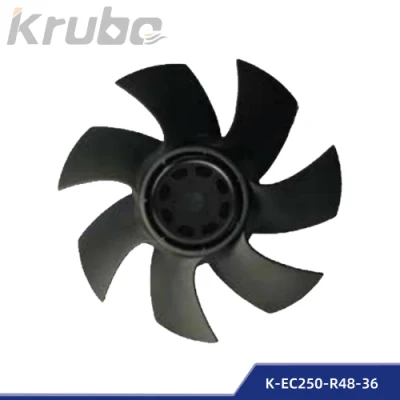 250 мм, 2500 об/мин, 48 В, осевой вентилятор EC для охлаждения (K-EC250-R48-36)